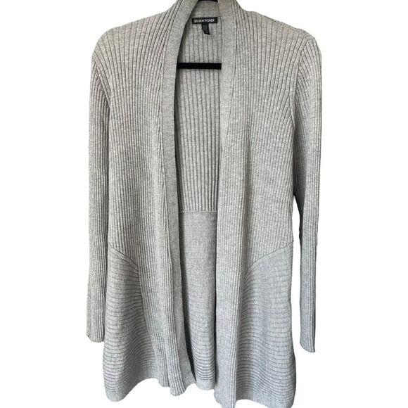 Eileen Fisher | Extra Fine Merino Wool Open Front Cardigan, S - Picture 2 of 5